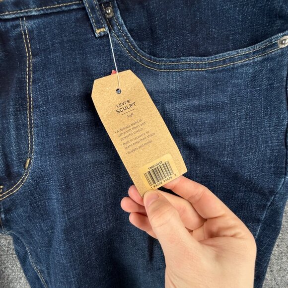 NWT Levis Womens Denim 711 Skinny Jeans W33 L30 16 Medium Mid Rise Distressed - Picture 9 of 16